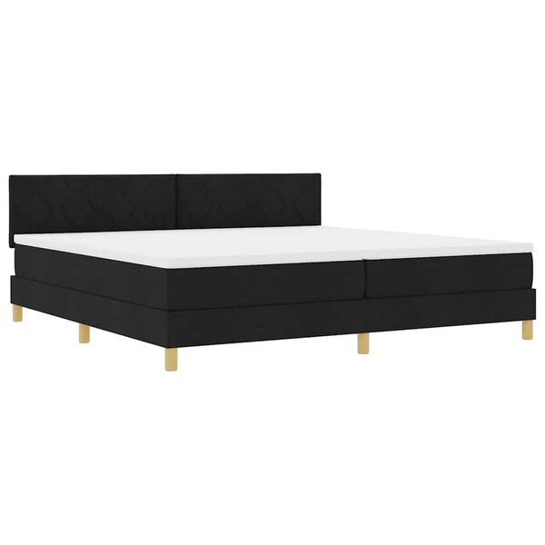 vidaXL Lit à ressort LED avec bandes LED Noir 200 x 200 cm tissu
