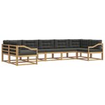 vidaXL Ensemble de canapés d'extérieur 7 pc Blanc et anthracite