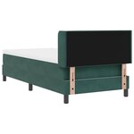 vidaXL Lit à ressorts avec matelas Vert foncé 190 x 90 cm Polyester