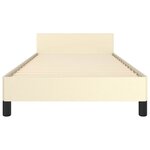 vidaXL Cadre de lit avec tête de lit sans matelas crème 90x190 cm