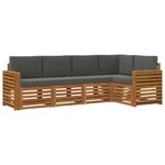 vidaXL Ensemble de canapés d'extérieur 5 pc Naturel et Anthracite