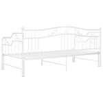 vidaXL Cadre de canapé-lit extensible Blanc Métal 90x200 cm