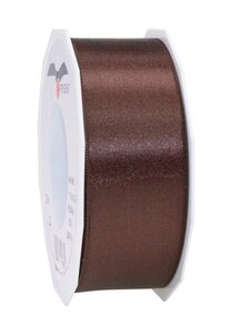 Satin double face 25-m-rouleau 40 mm brun