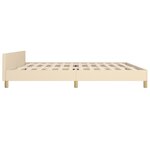 vidaXL Cadre de lit sans matelas et tête de lit crème 200x200 cm tissu