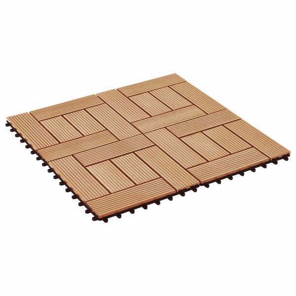 vidaXL Carreau de terrasse 22 Pièces Teck 30 x 30 cm WPC