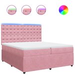 vidaXL Sommier à lattes de lit avec matelas Rose 200x200 cm Velours
