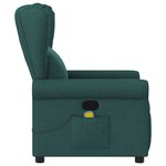 vidaXL Fauteuil de massage inclinable Vert foncé Tissu