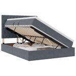 vidaXL Lit de rangement LED avec matelas Gris foncé 140 x 200 cm