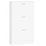 vidaXL Armoire à chaussures Blanc 59x17x108 cm Bois d'ingénierie