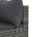 vidaXL Salon de jardin 4 Pièces avec coussins Gris Résine tressée
