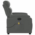 vidaXL Fauteuil inclinable de massage électrique gris foncé tissu