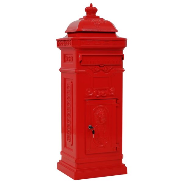 Boîte aux lettres à pilier Aluminium Vintage antirouille Rouge