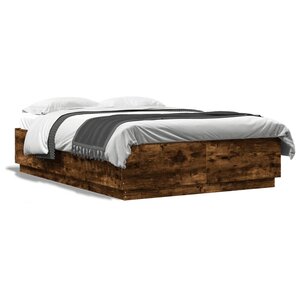 vidaXL Cadre de lit sans matelas chêne fumé 140x200 cm