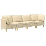 vidaXL Canapé modulaire avec rangement 4 pc Crème Tissu