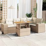 vidaXL Salon de jardin avec coussins 6 Pièces beige résine tressée