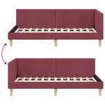 vidaXL Cadre de lit d'angle avec tête de lit Bordeaux 90 cm x 190 cm