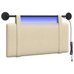 vidaXL Tête de lit suspendue Crème Tissu