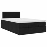 vidaXL Lit ottoman avec matelas et LED noir 120x190 cm tissu