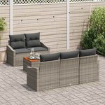 vidaXL Ensemble de canapé de jardin avec stockage 6 Pièces Gris polyrotin