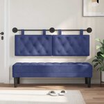 vidaXL Tête de lit suspendue Bleu police Velours