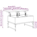 vidaXL Table basse sonoma gris 70x50x40 cm bois d'ingénierie et métal
