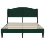 vidaXL Cadre de lit avec tête de lit Vert foncé 140 x 200 cm Velours