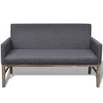 vidaXL Banc avec coussin rembourré tissu hévéa gris foncé