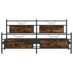 vidaXL Cadre de lit en métal sans matelas chêne fumé 193x201 cm