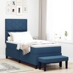vidaXL Lit à ressorts avec matelas Bleu 80 x 200 cm tissu