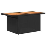 vidaXL Salon de jardin avec coussins 9 Pièces noir résine tressée acacia