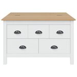 vidaXL Table basse HILL Blanc et marron miel 79 5 x 79 5 x 49 cm