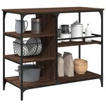 vidaXL Chariot de cuisine chêne marron 100x45x89 5cm bois d'ingénierie