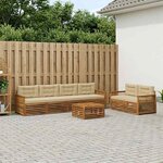 vidaXL Ensemble de canapés d'extérieur 7 pc Naturel et Beige