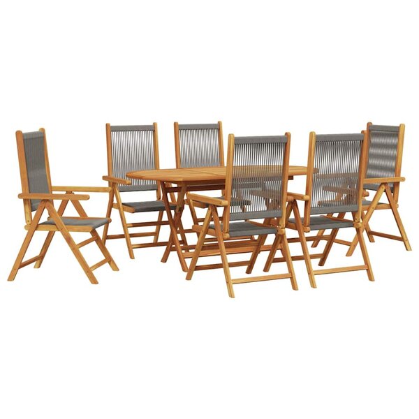 vidaXL Ensemble de salle à manger pour jardin 7 Pièces Gris