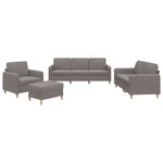 vidaXL Ensemble de canapés 4 Pièces avec coussins Taupe Tissu