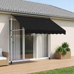 vidaXL Auvent rétractable manuel Noir 250 cm