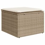 vidaXL Salon de jardin avec coussins 8 Pièces beige résine tressée