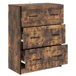 vidaXL Armoire à tiroirs Chêne fumé 66 x 34 5 x 87 cm