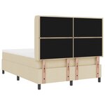 Lit à ressorts avec matelas et LED Crème 140x190 cm en tissu