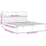 vidaXL Cadre de lit métal sans matelas et tête de lit noir 160x200 cm