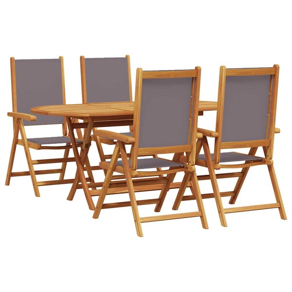 vidaXL Ensemble de salle à manger pour jardin Pliant 5 Pièces Anthracite