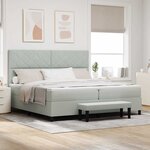 vidaXL Lit à ressorts avec matelas Gris clair 200 x 200 cm Velours