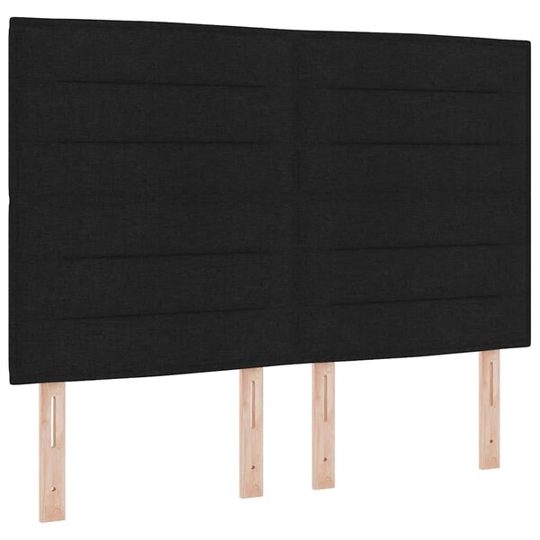 vidaXL Lit à ressort LED avec matelas Noir 140 x 190 cm tissu
