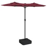 vidaXL Parasol à double tête rouge bordeaux 316x240 cm