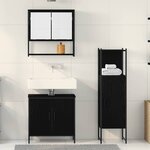 vidaXL Ensemble de mobilier de salle de bain avec stockage 3 Pièces Noir