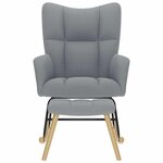 vidaXL Chaise à bascule avec repose-pied Gris clair Tissu