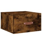 vidaXL Table de chevet murale chêne fumé 35x35x20 cm