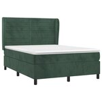 vidaXL Sommier à lattes de lit et matelas Vert foncé 140x200cm Velours