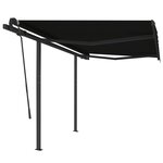 vidaXL Auvent rétractable automatique et poteaux 3 5x2 5 m Anthracite