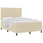 vidaXL Lit à ressorts avec matelas crème 140x200 cm en tissu